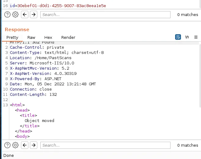 A screenshot that shows the request delete scan